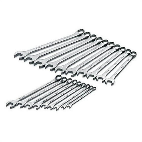 Sk Professional Tools Combo Wrench Set, Long, Chrome, 6-24mm, 19Pc 86037