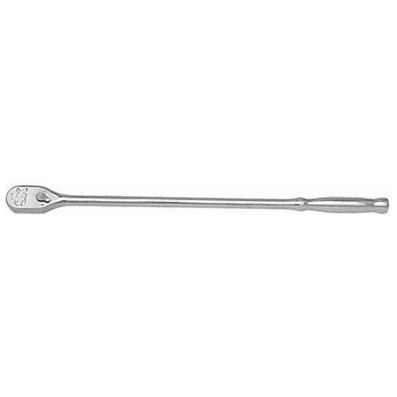 3/8" Drive 90 Geared Teeth Pear Head Style Hand Ratchet, 15" L, Chrome Finish