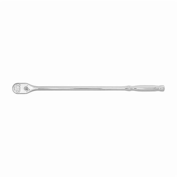 3/8" Drive 90 Geared Teeth Pear Head Style Hand Ratchet, 15" L, Chrome Finish