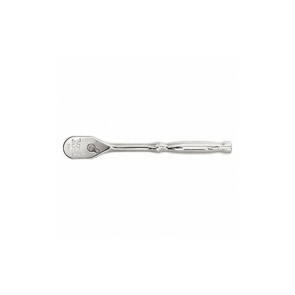 3/8" Drive 90 Geared Teeth Pear Head Style Hand Ratchet, 8" L, Chrome Finish