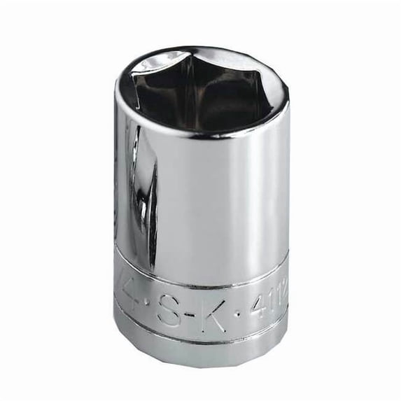 3/8 " Drive, 1/2" SAE Socket, 12 Points, Steel, Chrome, 1/2 in
