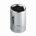 thumbnail image 1 of 1/4 in Drive, 16mm Metric, Socket, 6 Points,  Steel, Chrome, 16 mm, 1 of 1