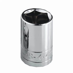1/4 in Drive, 16mm Metric, Socket, 6 Points, Steel, Chrome, 16 mm