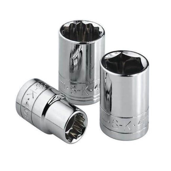 Sk Professional Tools Socket, Steel, Chrome, 3/8 in 45212