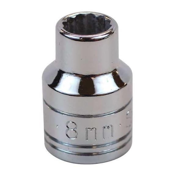 3/8 " Drive, 7mm Metric, Socket, 12 Points,   Chrome, 7 mm