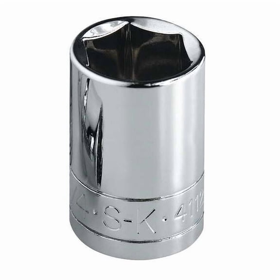 1/2 in Drive, 9mm Metric Socket, 6 Points, Steel, Chrome, 9 mm