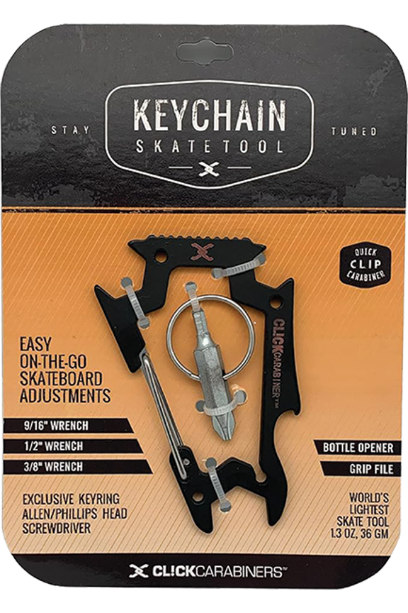 Carabiner Keychain Skate Tool Black