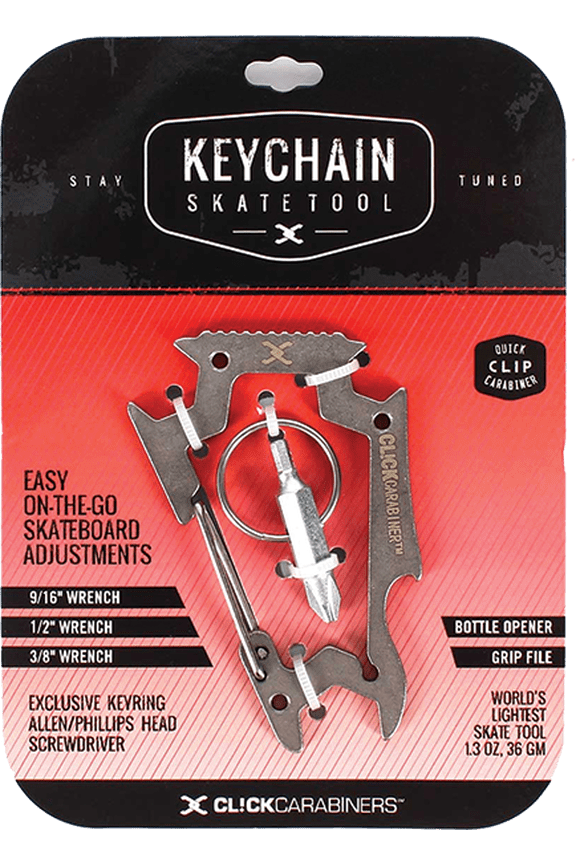 Carabiner Keychain Skate Tool Silver