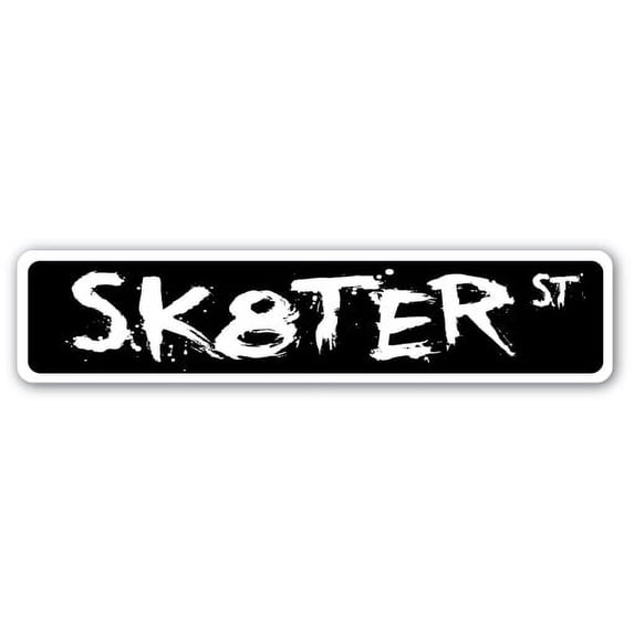 Sk8ter Street [3 Pack] of Vinyl Decal Stickers | Indoor/Outdoor | Funny decoration for Laptop, Car, Garage , Bedroom, Offices | SignMission