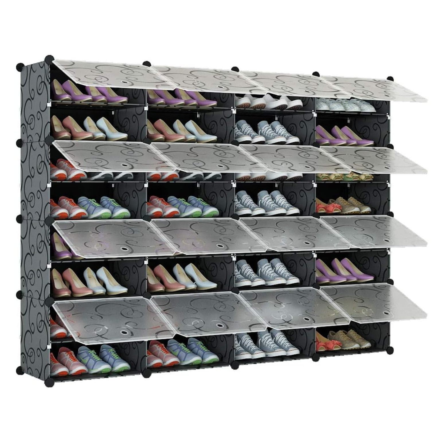 SkYifF Portable Shoe Rack Organizer 64 Pair Tower Shelf Storage Cabinet ...