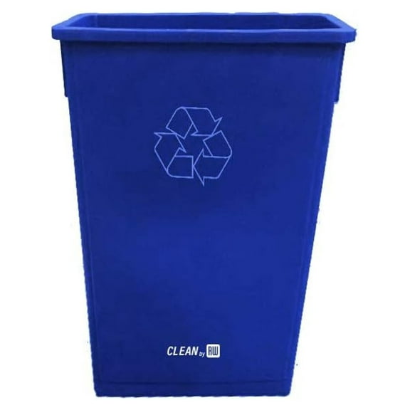 SkYifF RW Clean 23 Gallon Trash Can 1 Slim Trash Bin - Lid Sold Separately Blue Plastic Waste Basket Heavy-Duty Slim Design For Bathroom Kitchen Outdoor Waste