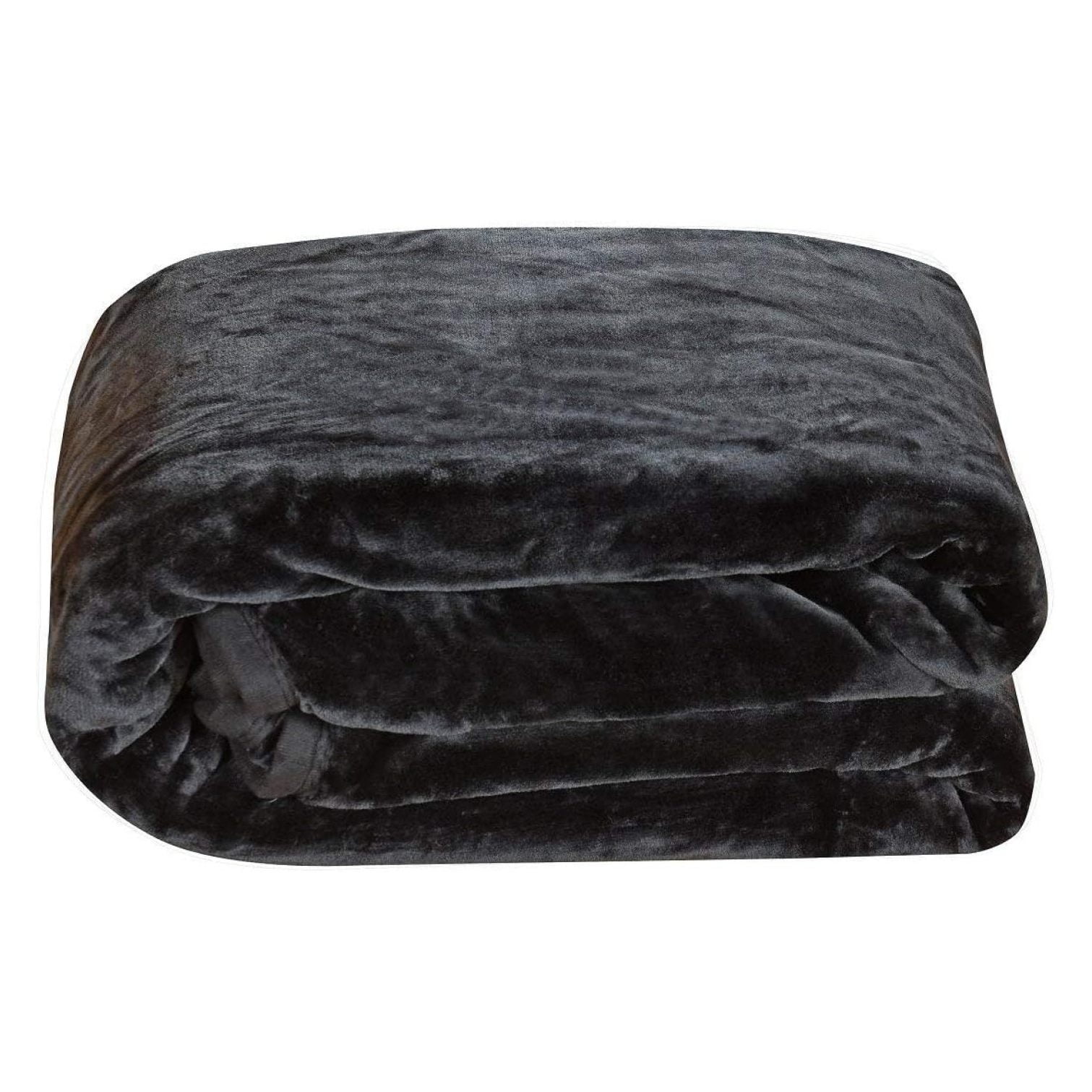 SkYifF Solid Black Bed Blanket Heavy Thick One Ply Faux Korean Mink ...