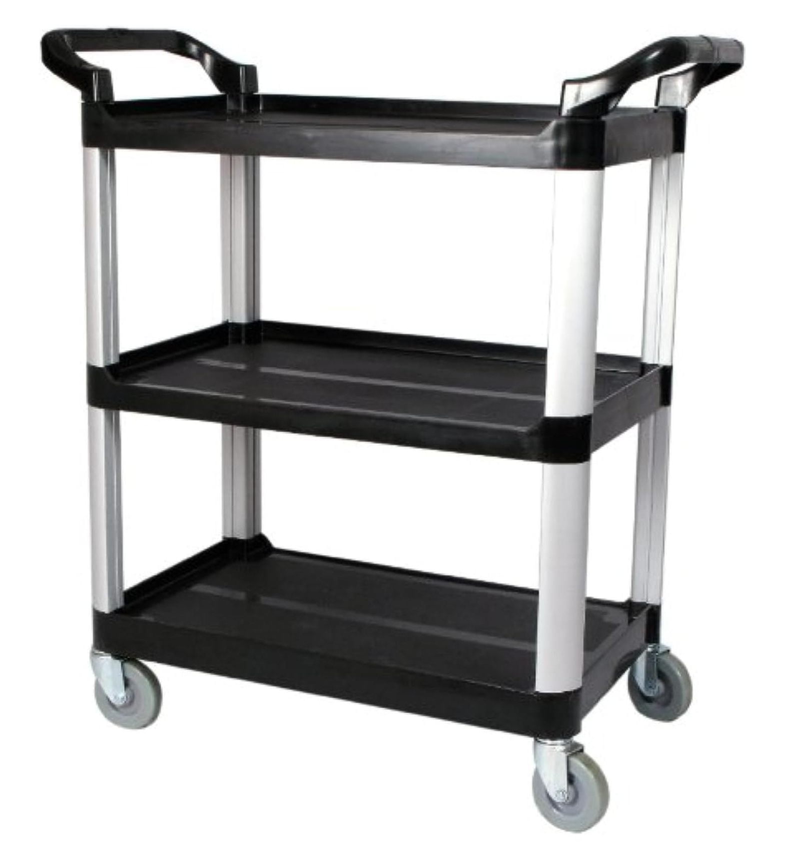 Black and Silver 3-Tier Utility Cart with Wheels