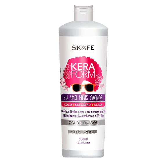 Skafe - Linha Keraform - Condicionador Eu Amo Meus Cachos 500 Ml - (Keraform Collection - I Love My Curls Conditioner 16.9 Fl Oz)