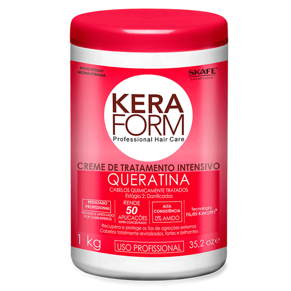 Skafe - Linha Keraform (Tratamento) - Creme Intensivo Queratina 1Kg - (Keraform (Treatment) Collection - Keratin Intensive Cream Net 32.27 Oz)