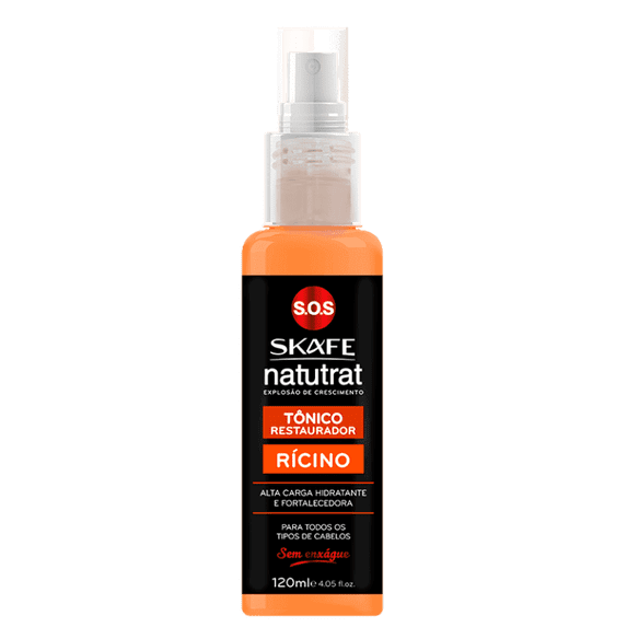 Skafe - Linha Natutrat (SOS) - Tonico Restaurador Ricino 120 Ml - (Natutrat (SOS) Collection - Castor Oil Recovery Tonic 4.06 Fl oz)