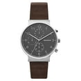 thumbnail image 1 of Skagen Ancher Chronograph 40mm Grey Dial Brown Leather Men's Watch SKW6409, 1 of 1