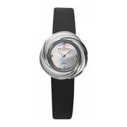 Skagen Black Label Womens Quartz Black Leather Watch 885SSLB