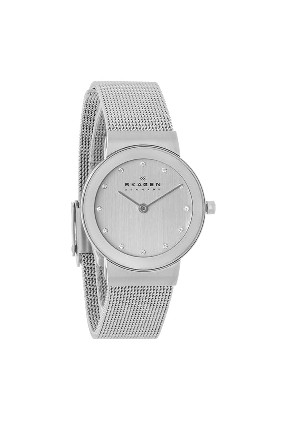 Freja Women's Crystal Silver Dial Mesh Bracelet Quartz Watch 358SSSD