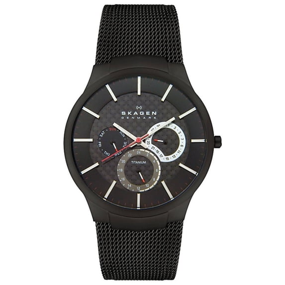 Skagen Men's 809XLTBB Black Mesh Titanium Watch