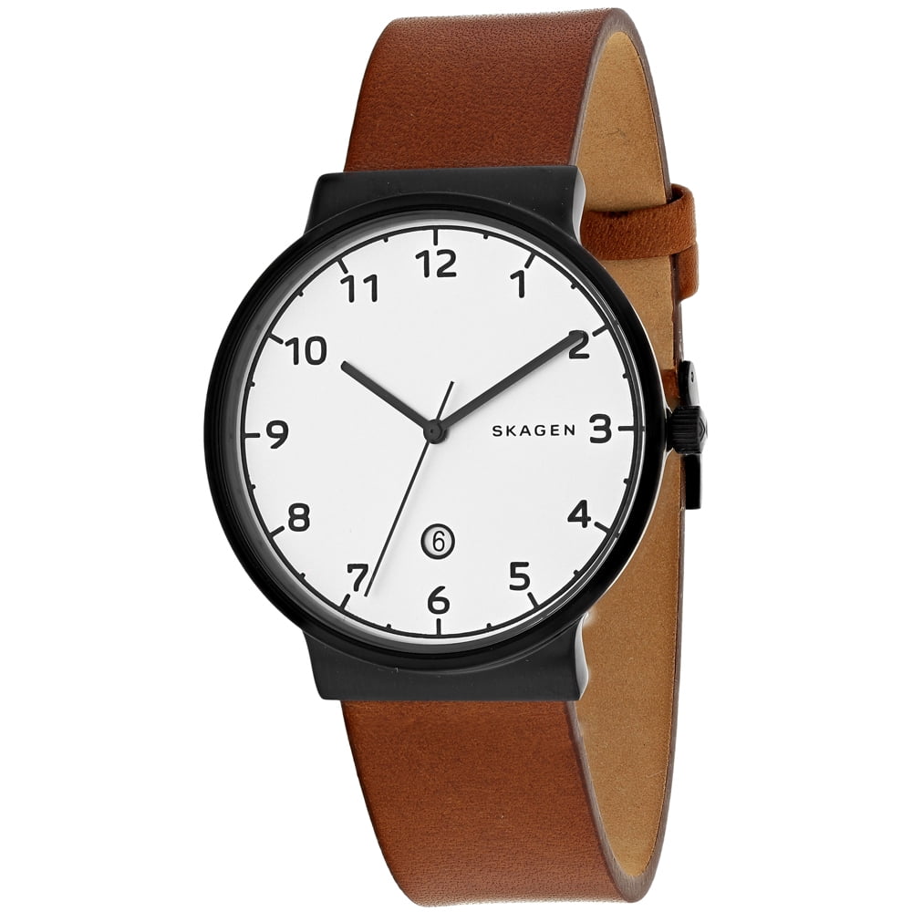 Skagen Ancher Men's Watch with White Dial Leather Cote dIvoire - Main Image