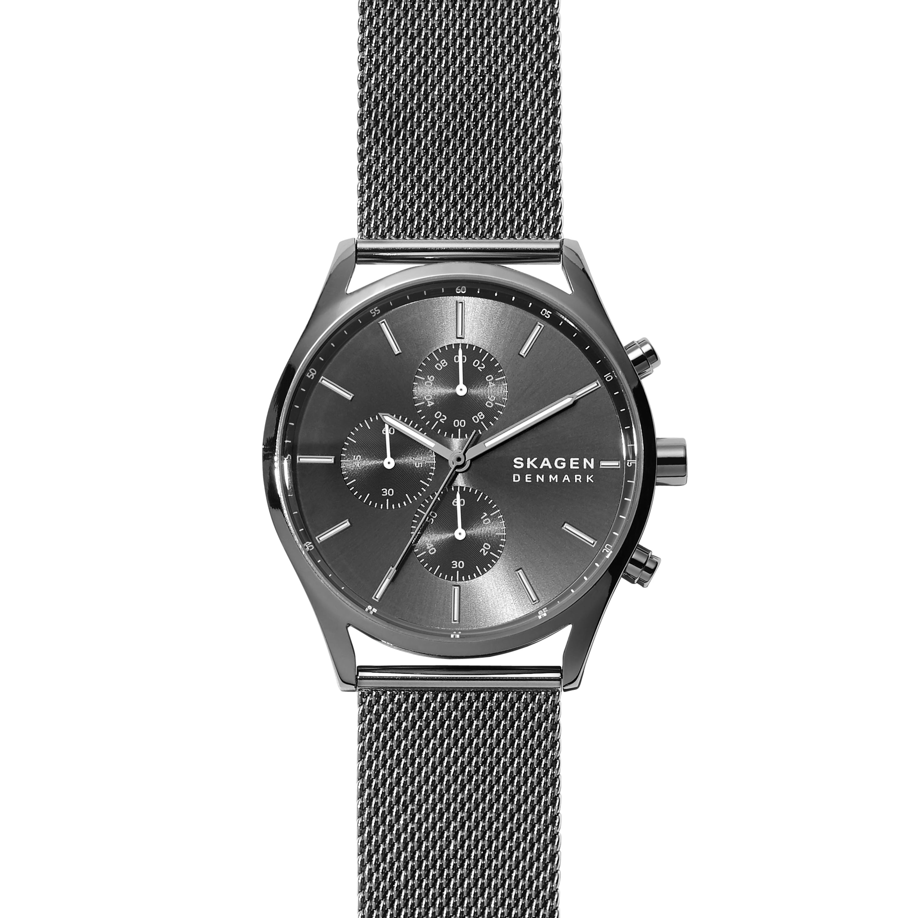 Skagen Men\'s Holst Chronograph Gunmetal Steel-Mesh Watch (SKW6608)