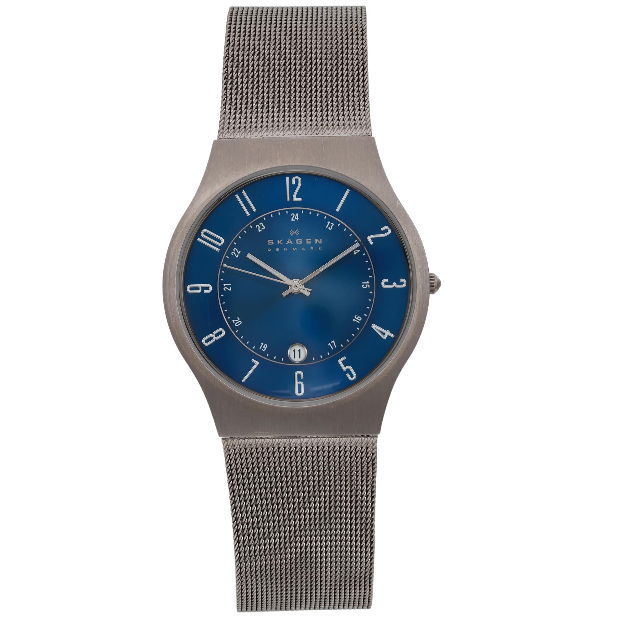 Pre-Owned Skagen Sundby 37mm Titanium Blue Mens Quartz Watch 233XLTTN (Good)