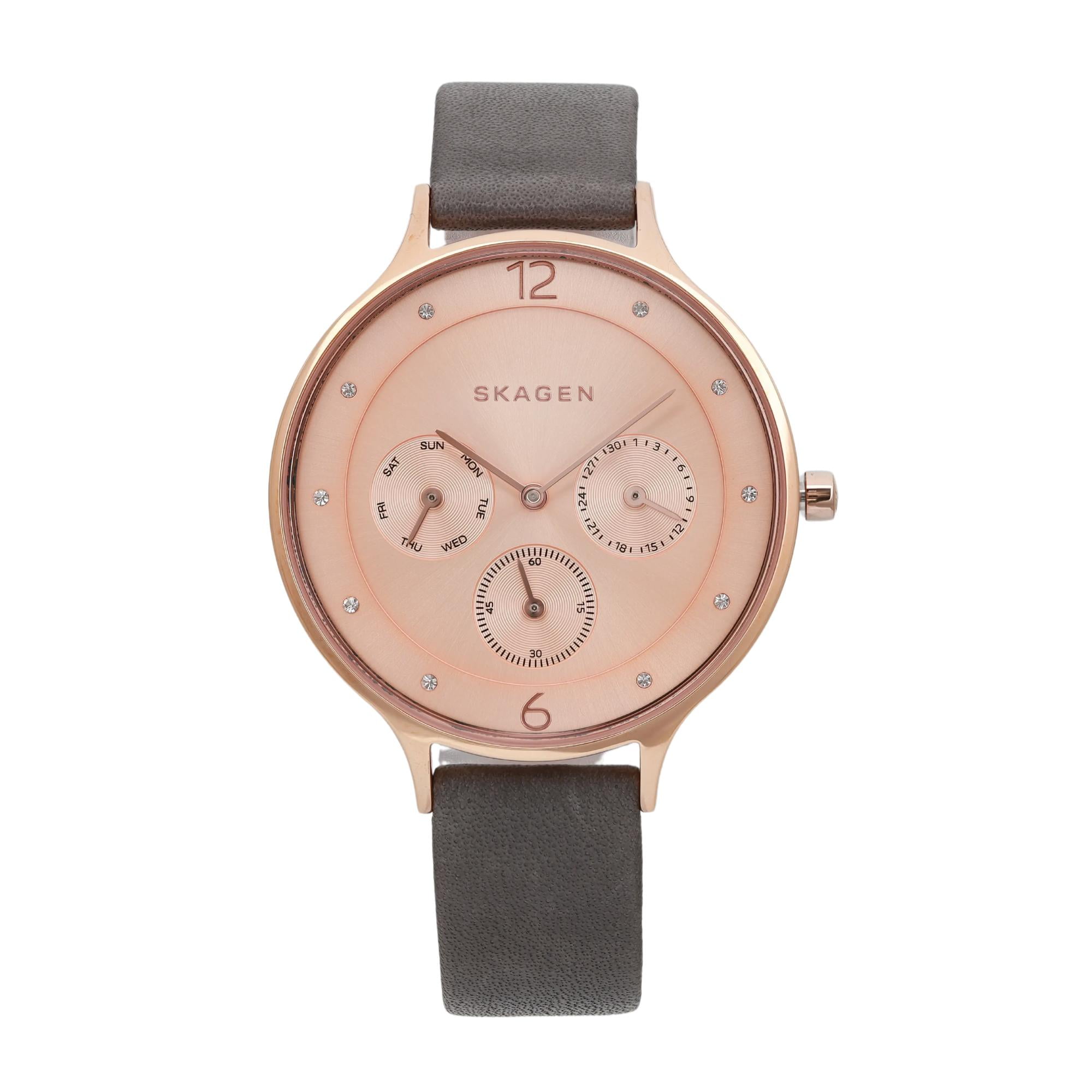 Skagen Grey and Rose Gold Women’s Leather Watch Skagen Freja Stainless Steel Case Women main image 3