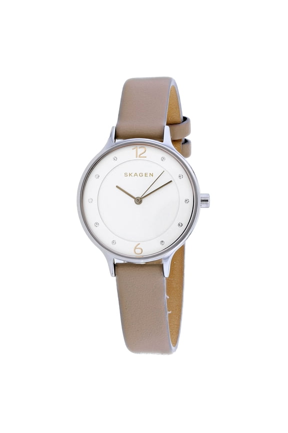 Women's Anita White Dial Beige Leather Watch SKW2648