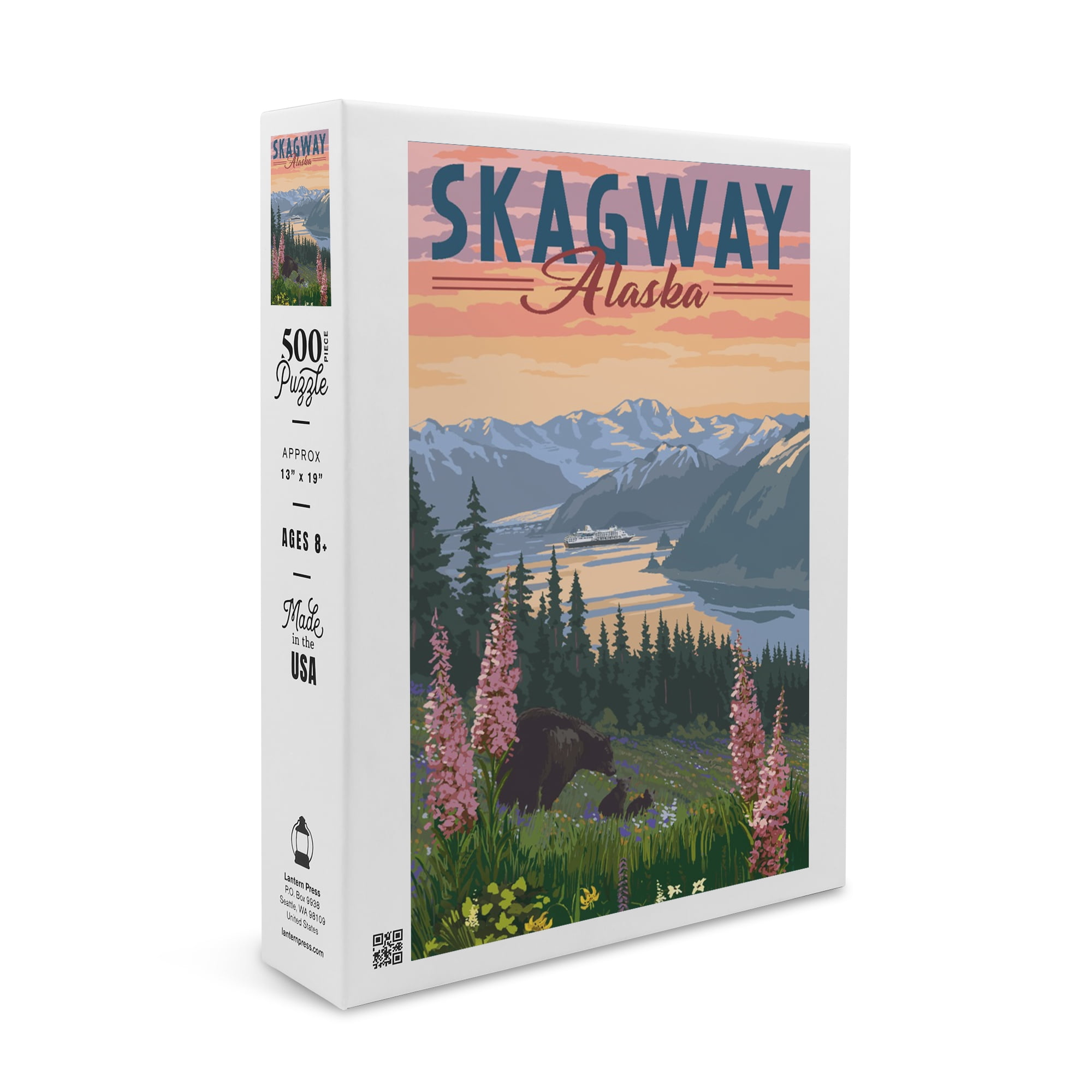 Skagway, Alaska, Bear and Spring Flowers (19x27 inches, Premium 500