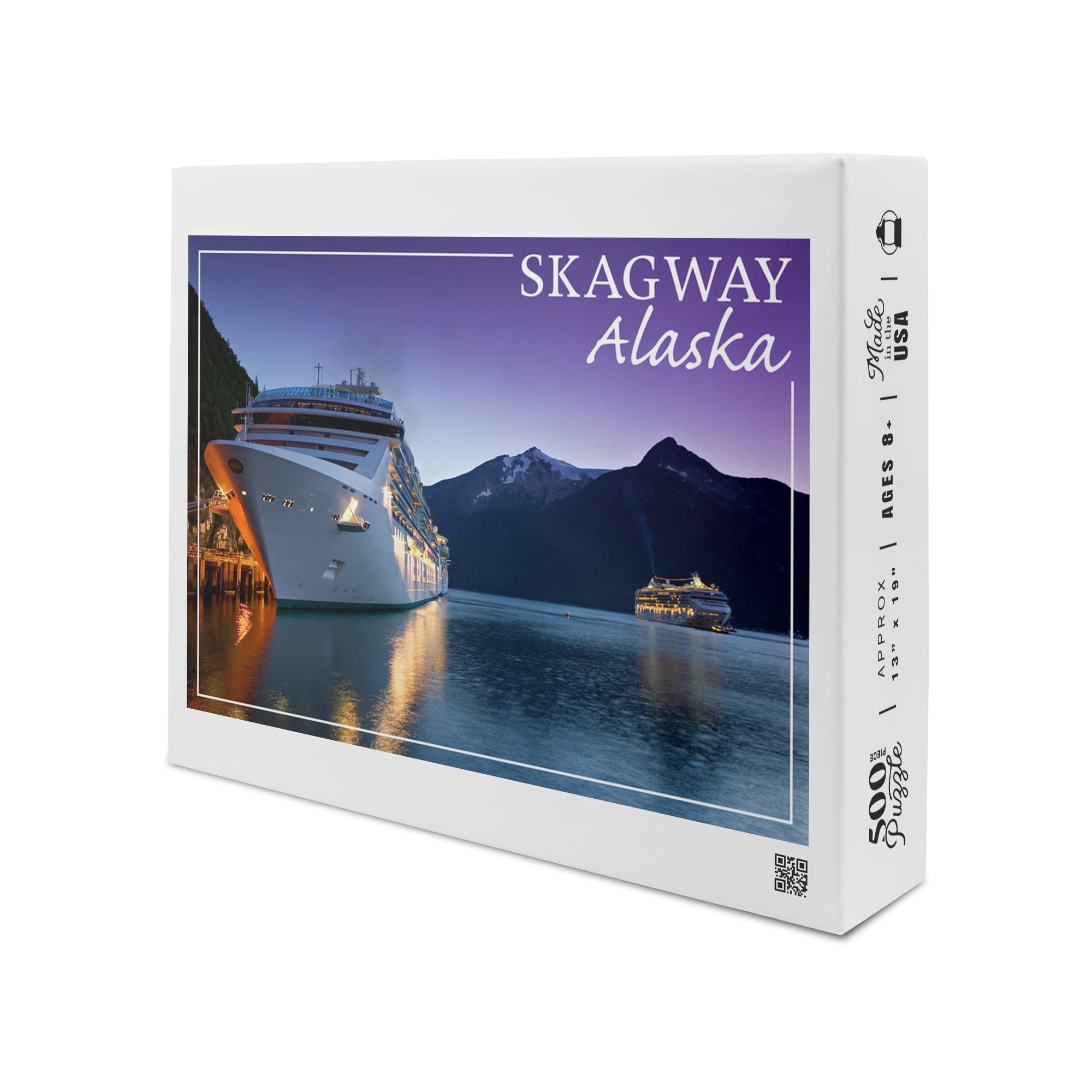 Skagway, Alaska, Cruise Ship and Sunset (19x27 inches, Premium 500