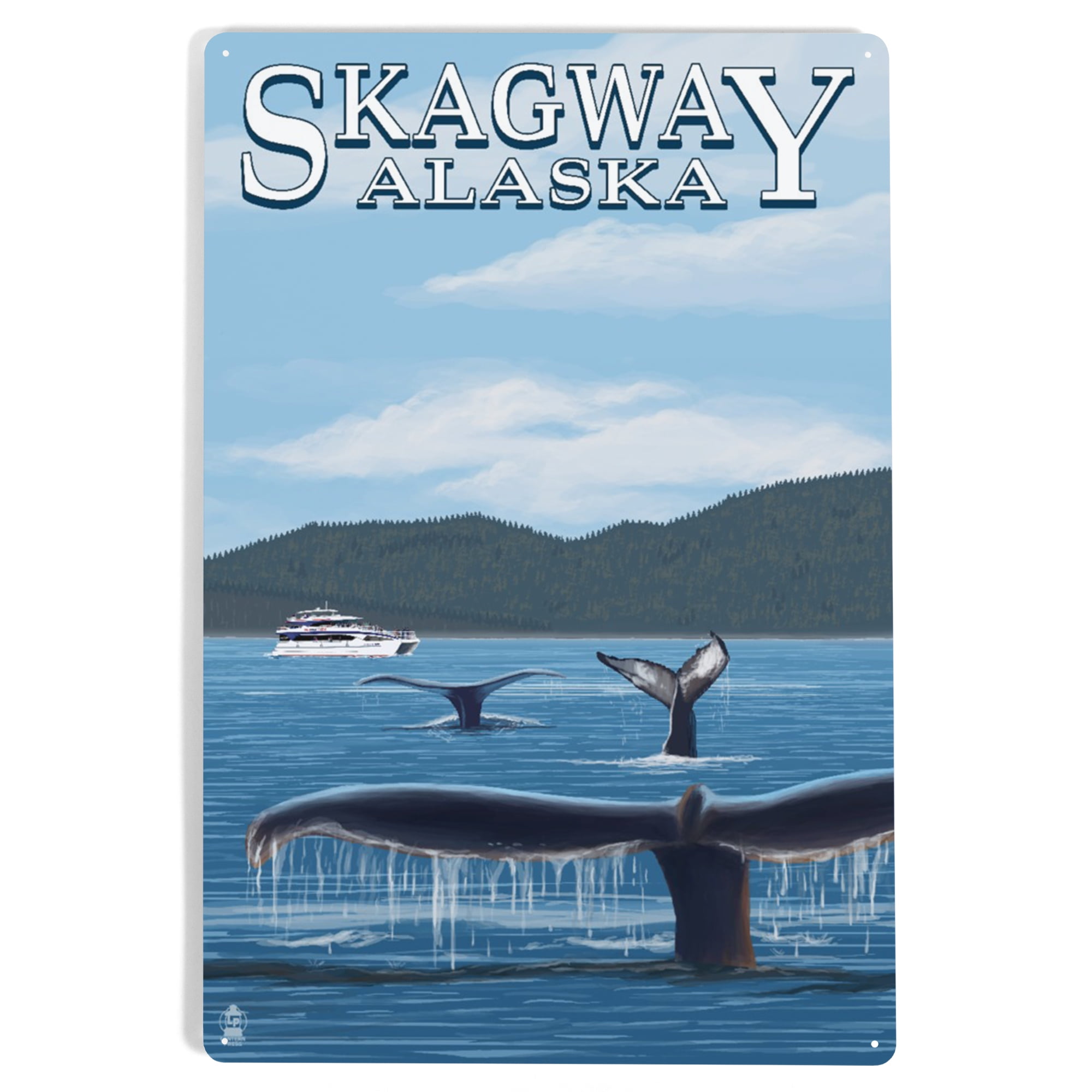 Skagway, Alaska, Humpback Whale Family (12x18 Aluminum Art, Indoor