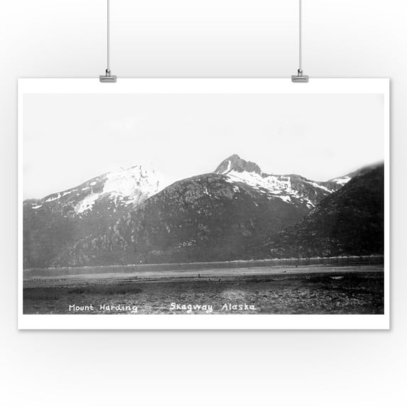 Skagway, Alaska - View of Mount Harding (12x18 Art Print, Wall Decor Travel Poster)