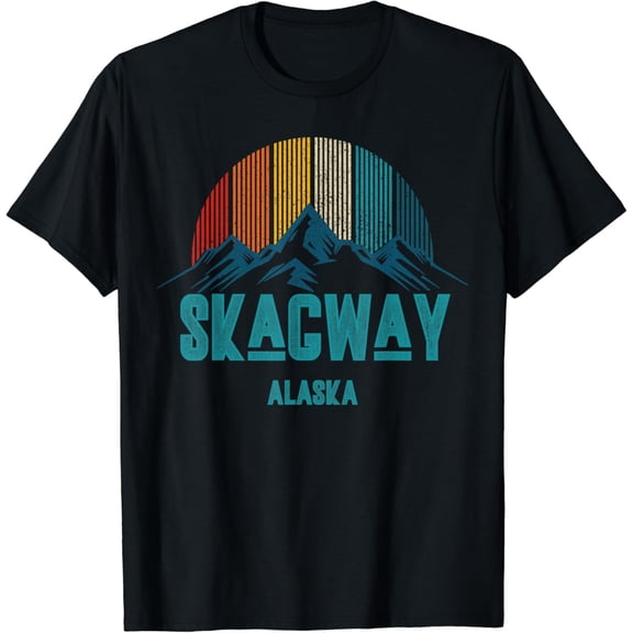 Skagway Alaska Vintage Mountains Nature Hiking Souvenir Gift T-Shirt