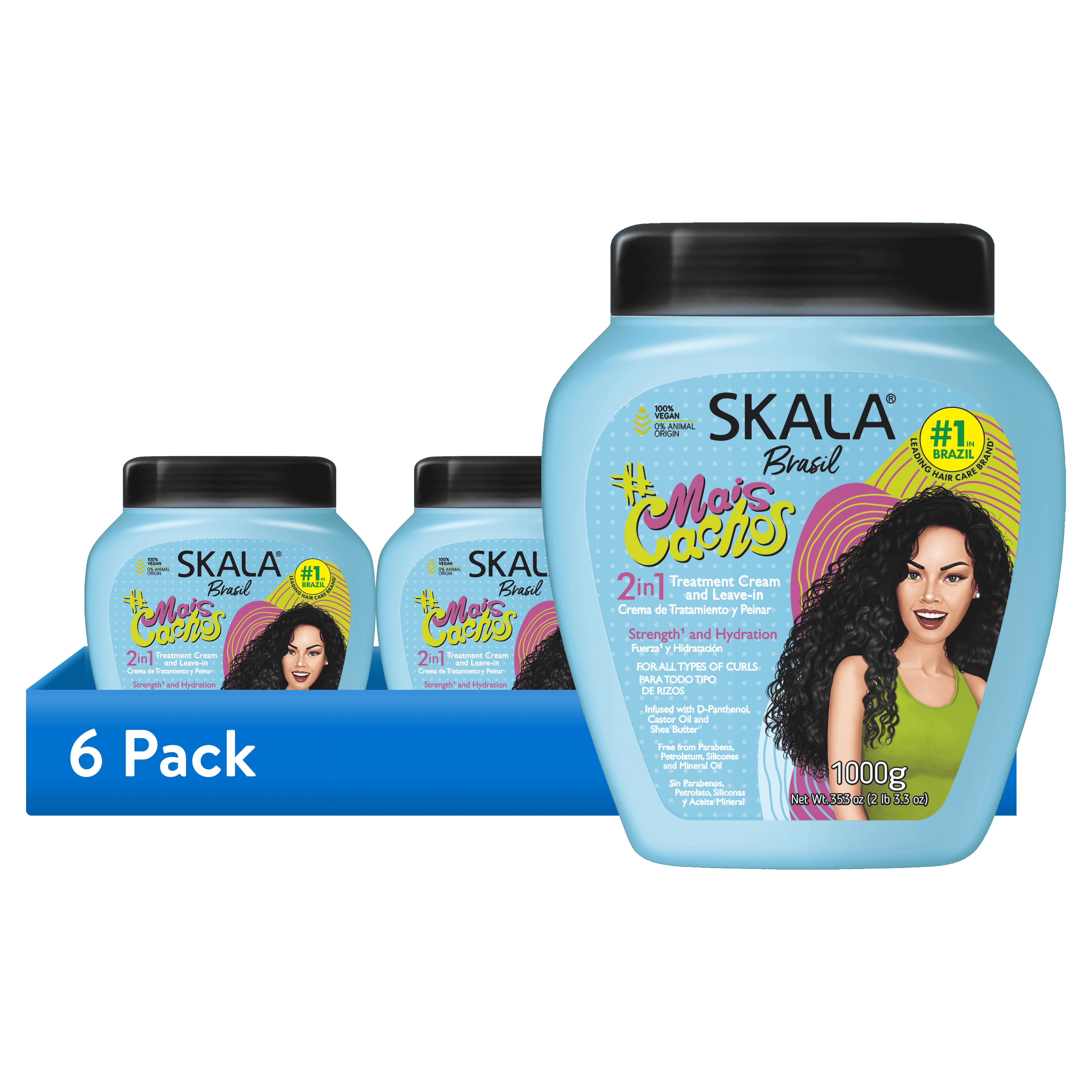 (6 pack) Skala Mais Cachos 2-in-1 Hair Treatment Cream & Leave In Conditioner for Curly, Frizzy Hair, 35.3 oz