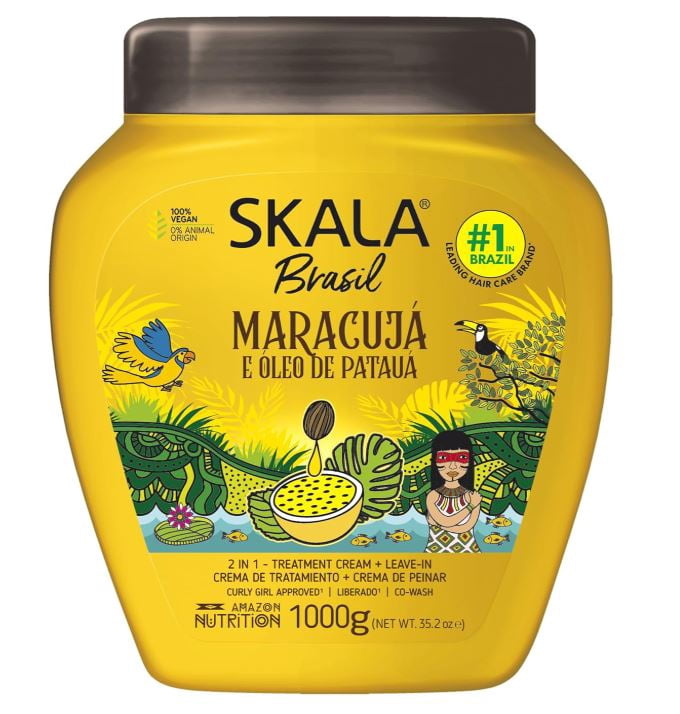 Skala Passion Fruit & Patua Oil 2-in-1 Hair Treatment Cream & Leave-In Conditioner for Strength & Hydration, 35.2 oz