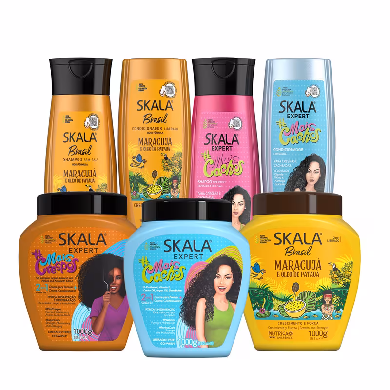 Skala Expert 6-Piece Hair Care Kit: Mais Cachos, Maracuja & Mais Crespos Treatments + Shampoo & Conditioner Sets mais crespos