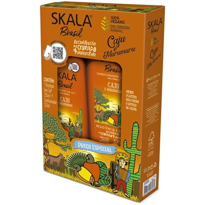 Skala - Linha Brasil - Kit Caju e Murumuru Shampoo e Condicionador (2 x 325 Ml) - ( Collection - Cashew and Murumuru Shampoo & Conditioner Set (2 x 11 Fl Oz))