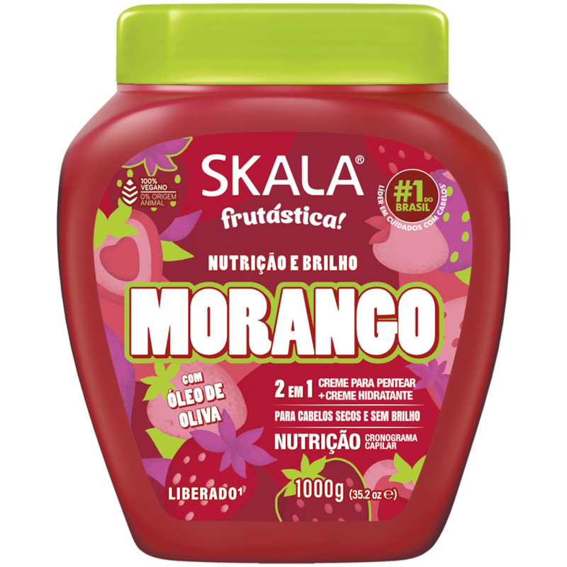 Skala - Linha Frutastica - Creme de Tratamento Morango 1 Kg - Fruitastic Collection - Strawberry Treatment Cream Net 35.37 Oz