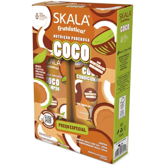 Skala - Linha Frutastica - Kit Shampoo e Condicionador Coco (2 x 325 Ml) - (Fruitastic Collection - Set with Coconut Shampoo and Conditioner (2 x 11 Fl Oz))