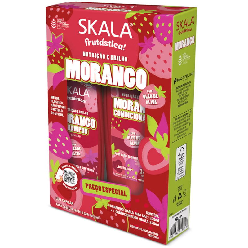 Skala - Linha Frutastica - Kit Shampoo e Condicionador Morango (2 x 325 Ml) - (Fruitastic Collection - Set with Strawberry Shampoo and Conditioner (2 x 11 Fl Oz))