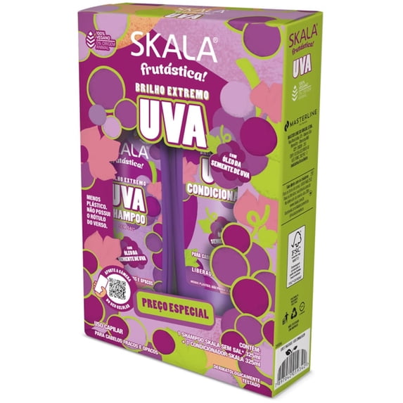 Skala - Linha Frutastica - Kit Shampoo e Condicionador Uva (2 x 325 Ml) - (Fruitastic Collection - Set with Grape Shampoo and Conditioner (2 x 11 Fl Oz))
