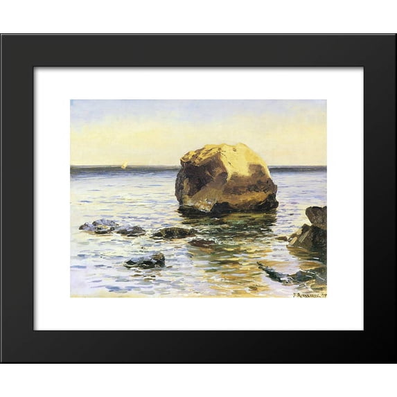 Skala w morzu 20x24 Framed Art Print by Ferdynand Ruszczyc