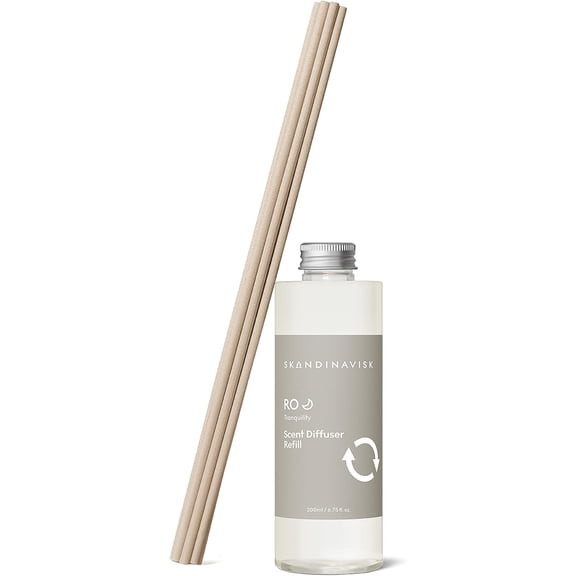 Skandinavisk RO 'Tranquility' Reed Diffuser Refill with 8 Reeds. Lasts +3 Months. Fragrance Notes: Cut Grass and Fallen Leaves, Cucumber and Violet. 6.75 fl. oz.