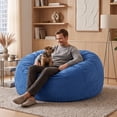 thumbnail image 1 of Skandiquip 4FT Bean Bag Chair for Adults, Oversized Velvet Lazy Sofa with Filling for Indoor Living Room,Blue, 1 of 7
