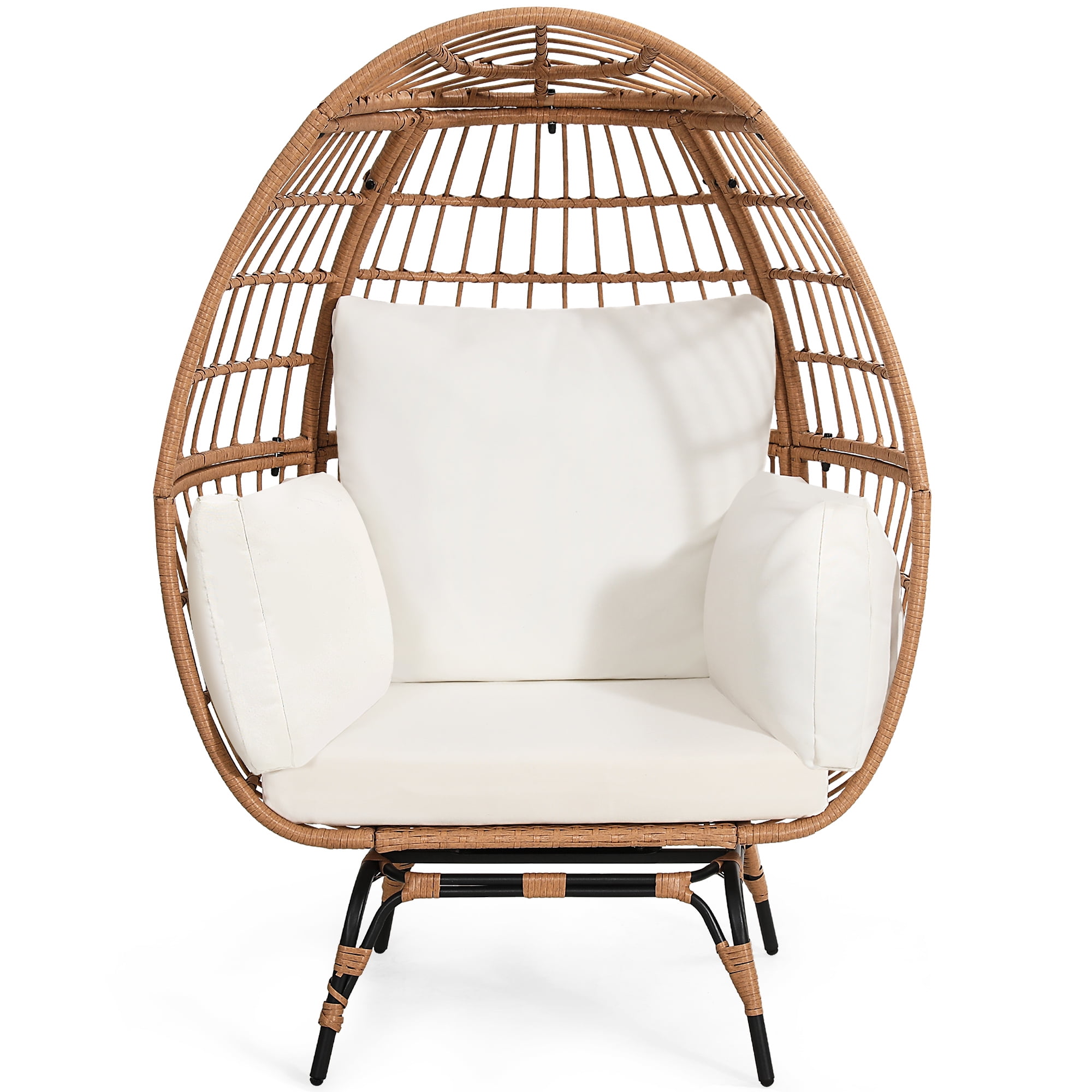 Skandiquip Oversized Rattan Adult Egg Chair, 360 Swivel, Outdoor Patio ...
