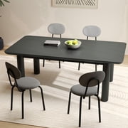 Skandiquip Stackable Dining Chairs Set of 4, Upholstered Kitchen Chairs with Foam Cushions, Steel Frame Waiting Room Chairs, Black