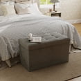 thumbnail image 1 of Skandiquip 30" Large Storage Ottoman with French Linen Lid and Sides, Comfy Footstool for Living Room, Bedroom, No Assembly, 660 Lb Capacity, Light Grey, 1 of 7