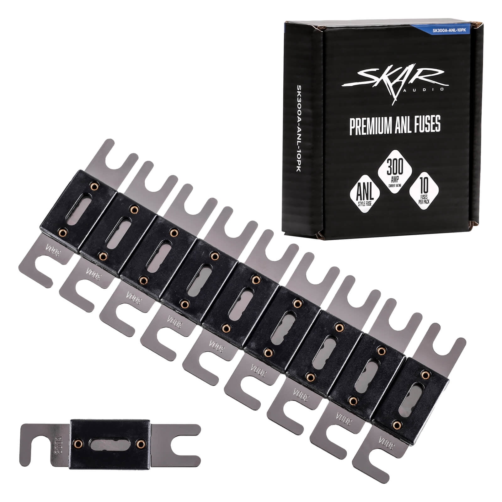 Skar Audio 300 Amp Nickel Plated ANL Fuses (10 Pack) - SK300A-ANL-10PK
