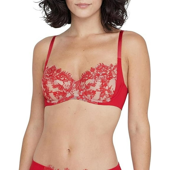 Skarlett Blue SANGRIA/NYLON Entice Full Coverage Underwire Bra, US 36DDD, UK 36E